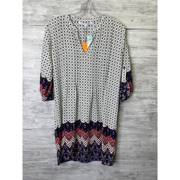 Collective Concepts Raya Shirt Dress Womens XSP Boho Geo Stitch Fix NWT - Picture 1 of 12